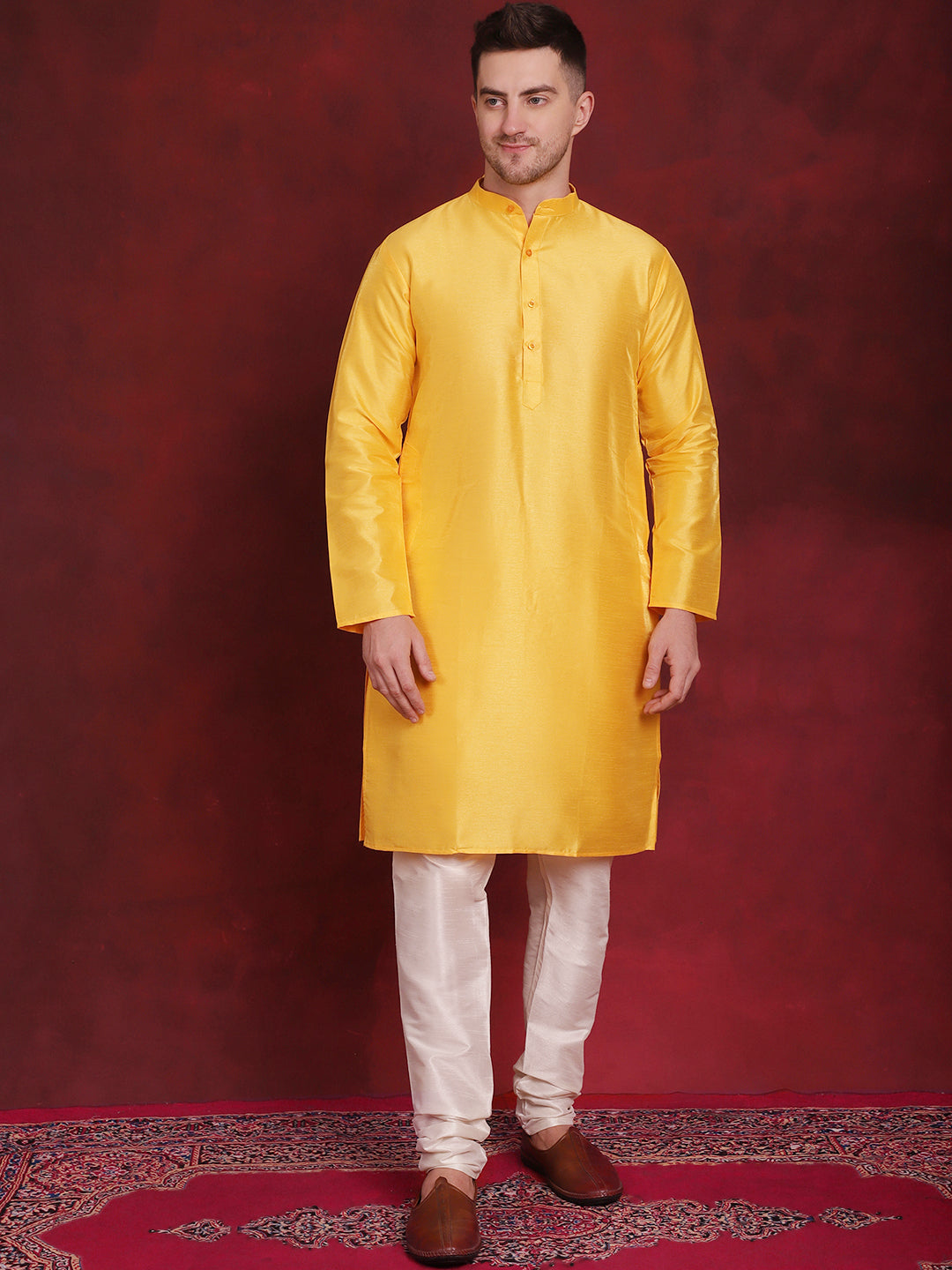 Jompers Men's Multi Printed Nehru Jacket With Kurta Pyjama Set | Grocsy