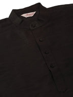 Jompers Men's Solid Kurta Pyjama With Green Woven Design Nehru Jacket | Grocsy