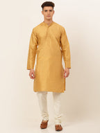 Jompers Men's Solid Kurta Pyjama With Nehru Jacket - DOlive | Grocsy