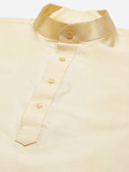 Jompers Men's Solid Kurta Pyjama With Floral Peach Printed Nehru Jacket | Grocsy