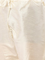 Jompers Men's Solid Kurta Pyjama With Cream Embroidered Nehru Jacket | Grocsy