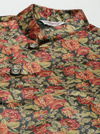 Jompers Men's Printed Nehru Jacket and Kurta Pyjama Set - Black | Grocsy