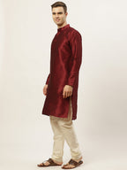 Jompers Men's Printed Nehru Jacket and Kurta Pyjama Set - Black | Grocsy