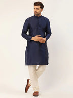 Jompers Men's Solid Kurta Pyjama With Bronze Woven Design Nehru Jacket | Grocsy