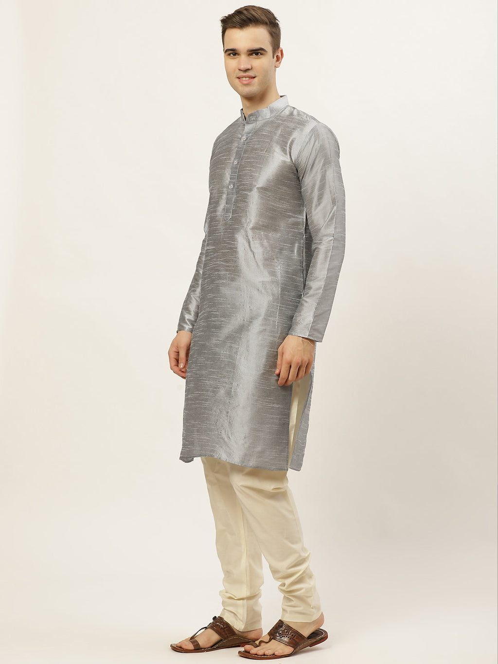 Jompers Men's Printed Nehru Jacket and Kurta Pyjama Set - Maroon | Grocsy