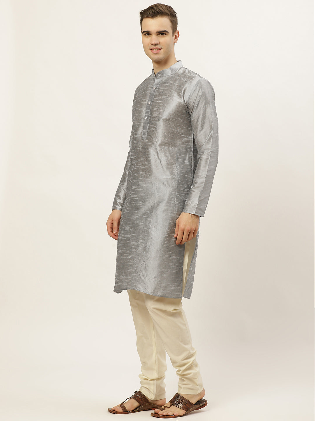 Jompers Men's Printed Nehru Jacket and Kurta Pyjama Set - Maroon | Grocsy