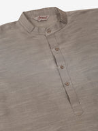 Jompers Men's Woven Design Nehru Jacket and Kurta Pyjama Set - Beige | Grocsy