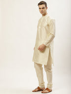 Jompers Men's Floral Printed Nehru Jacket and Kurta Pyjama Set - Lime | Grocsy