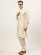 Jompers Men's Embroidered Nehru Jacket & Kurta Pyjama (Green ) | Grocsy