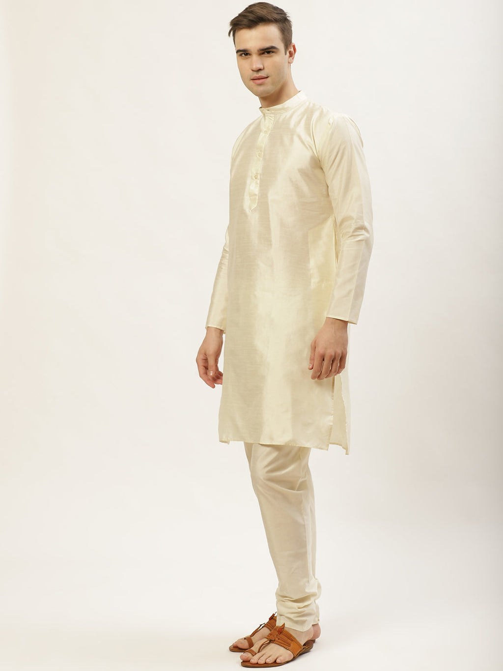 Jompers Men's Embroidered Nehru Jacket & Kurta Pyjama ( Grey ) | Grocsy