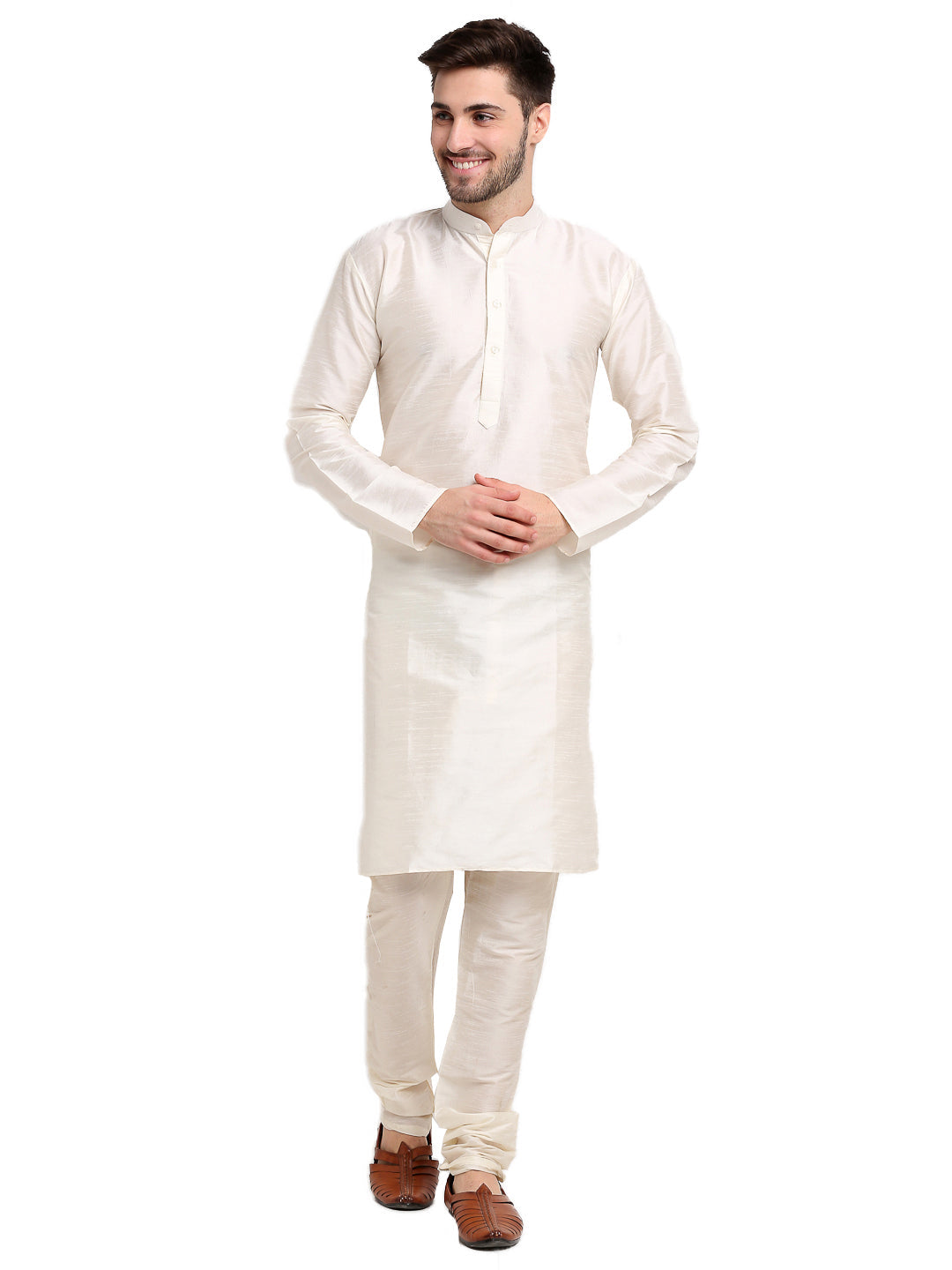 Jompers Men's Embroidered Nehru Jacket & Kurta Pyjama ( Mustard ) | Grocsy