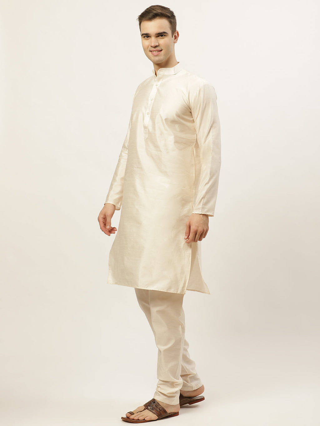 Jompers Men's Embroidered Nehru Jacket & Kurta Pyjama ( Navy ) | Grocsy