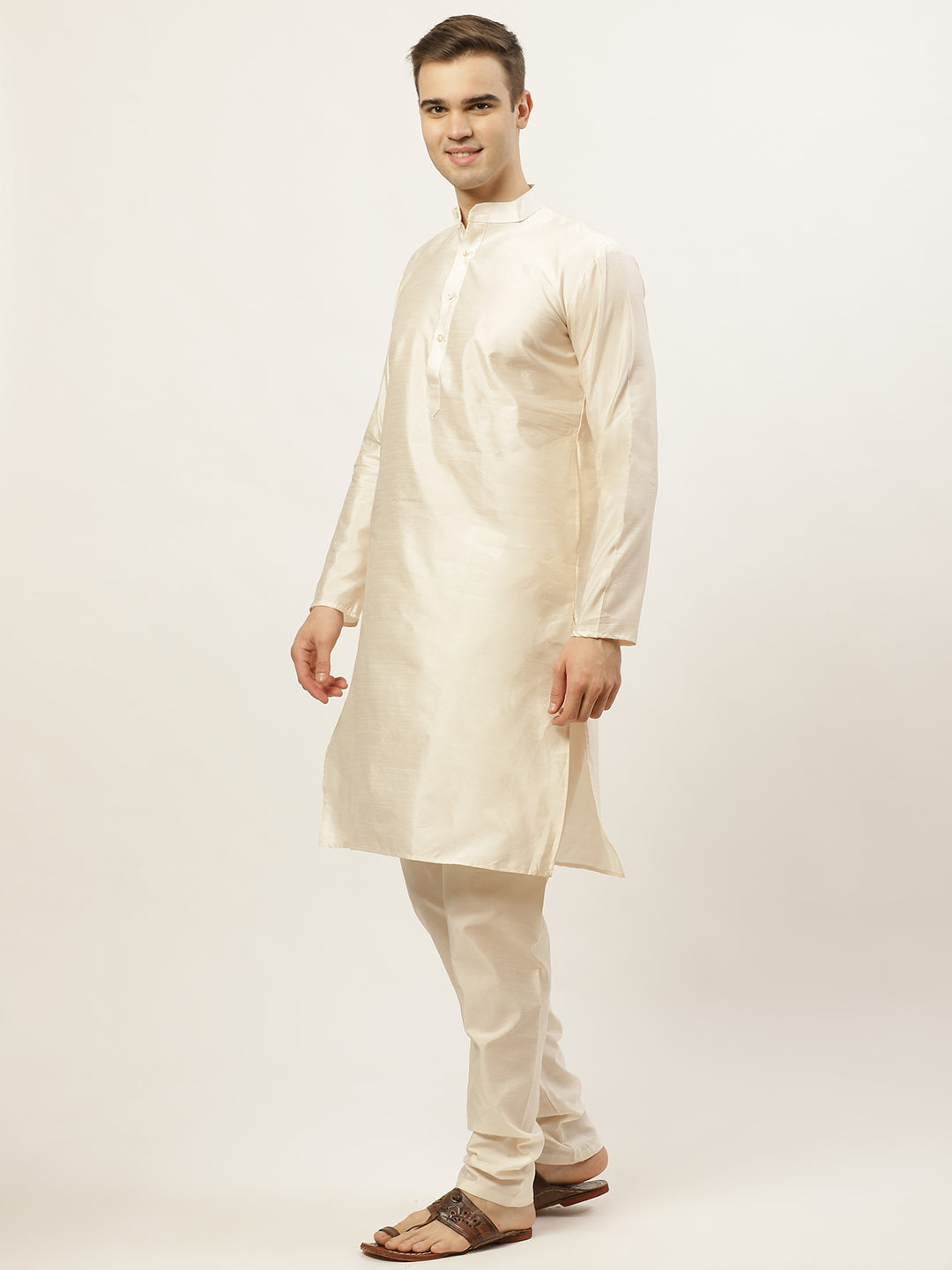 Jompers Men's Embroidered Nehru Jacket & Kurta Pyjama ( Navy ) | Grocsy