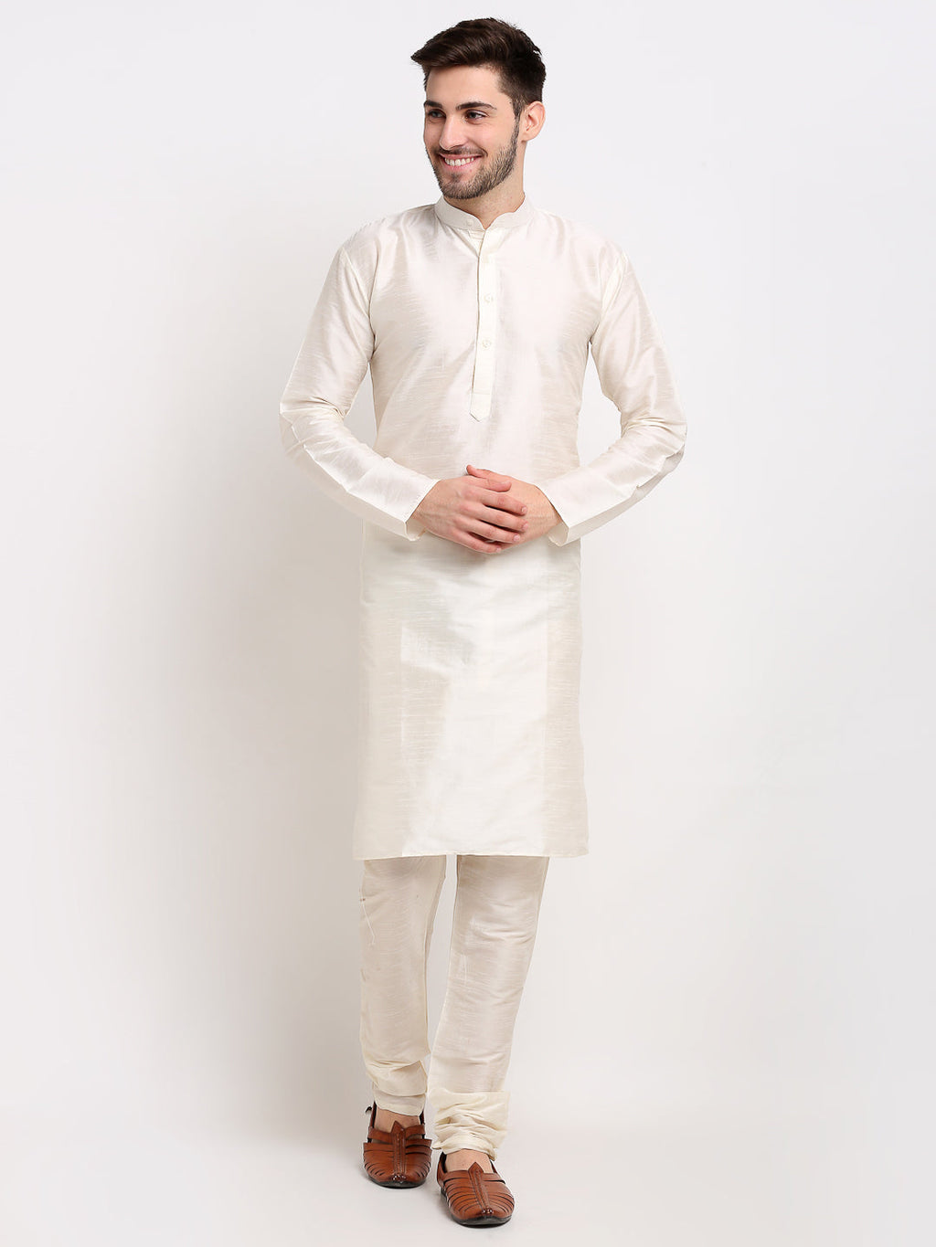 Jompers Men's Ikat Print Nehru Jacket & Kurta Pyjama ( Multi-Olive ) | Grocsy
