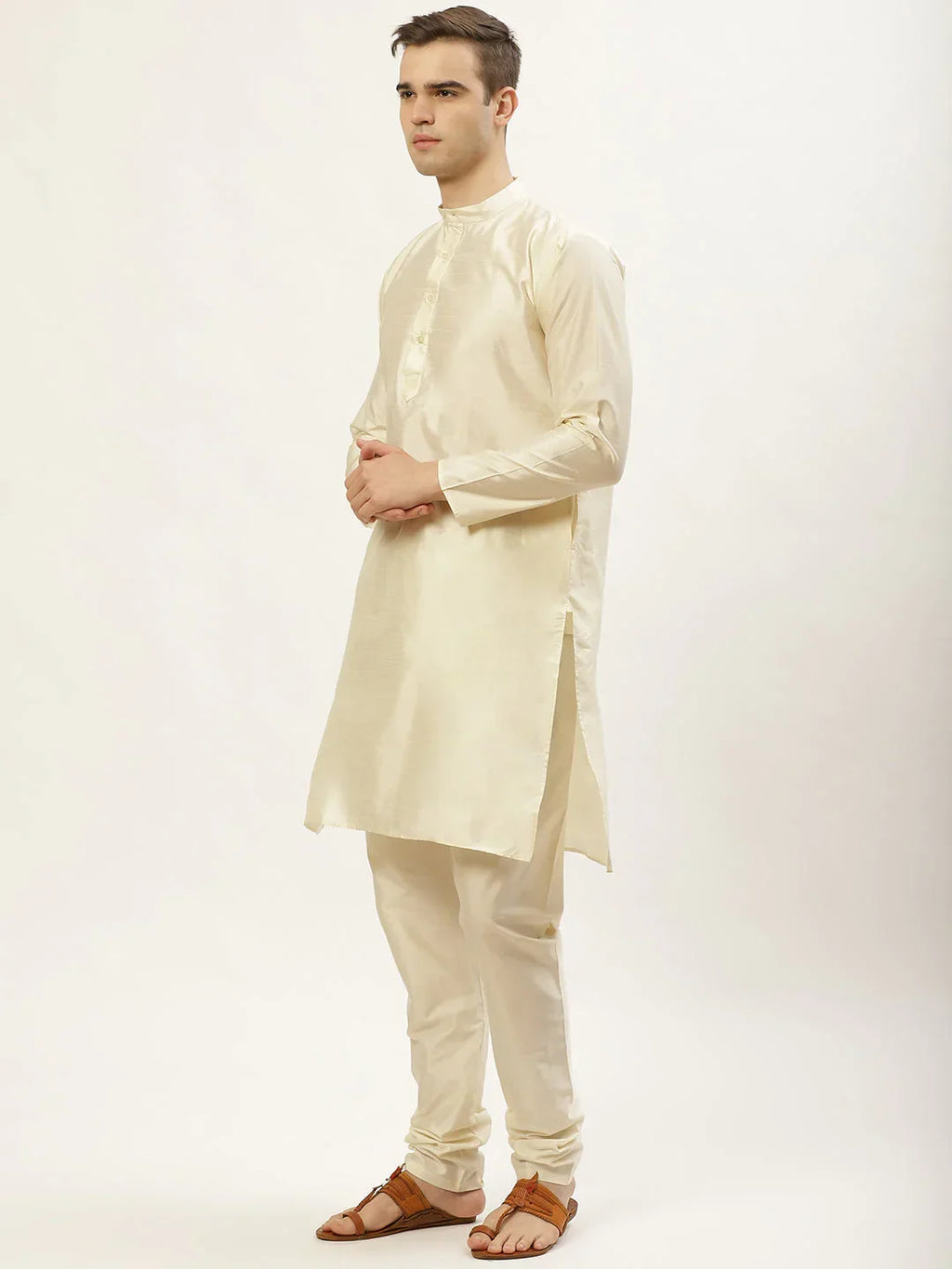 Jompers Men's Printed Nehru Jacket and Kurta Pyjama Set - Maroon | Grocsy
