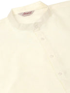 Jompers Men's Solid Kurta Pyjama With Maroon Floral Embroidered Nehru Jacket | Grocsy
