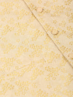 Jompers Men's Solid Kurta Pyjama With Golden Floral Embroidered Nehru Jacket | Grocsy