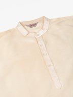 Jompers Men's Solid Kurta Pyjama With Striped Embroidered Nehru Jacket - Blue | Grocsy