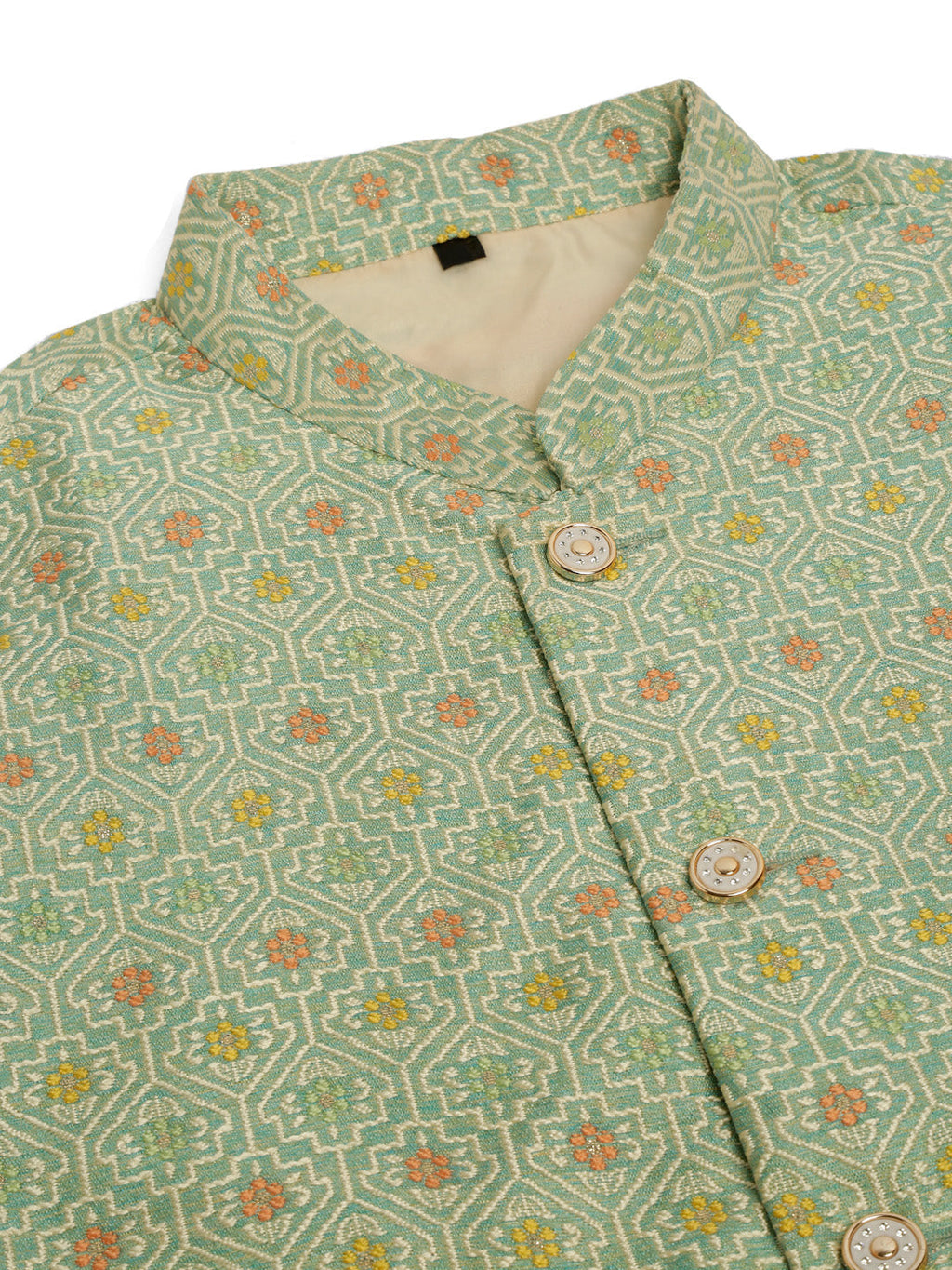 Jompers Men's Solid Kurta Pyjama With Nehru Jacket - Green | Grocsy