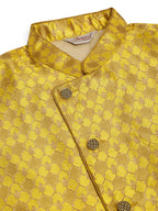 Jompers Men's Solid Kurta Pyjama With Nehru Jacket - Mustard | Grocsy