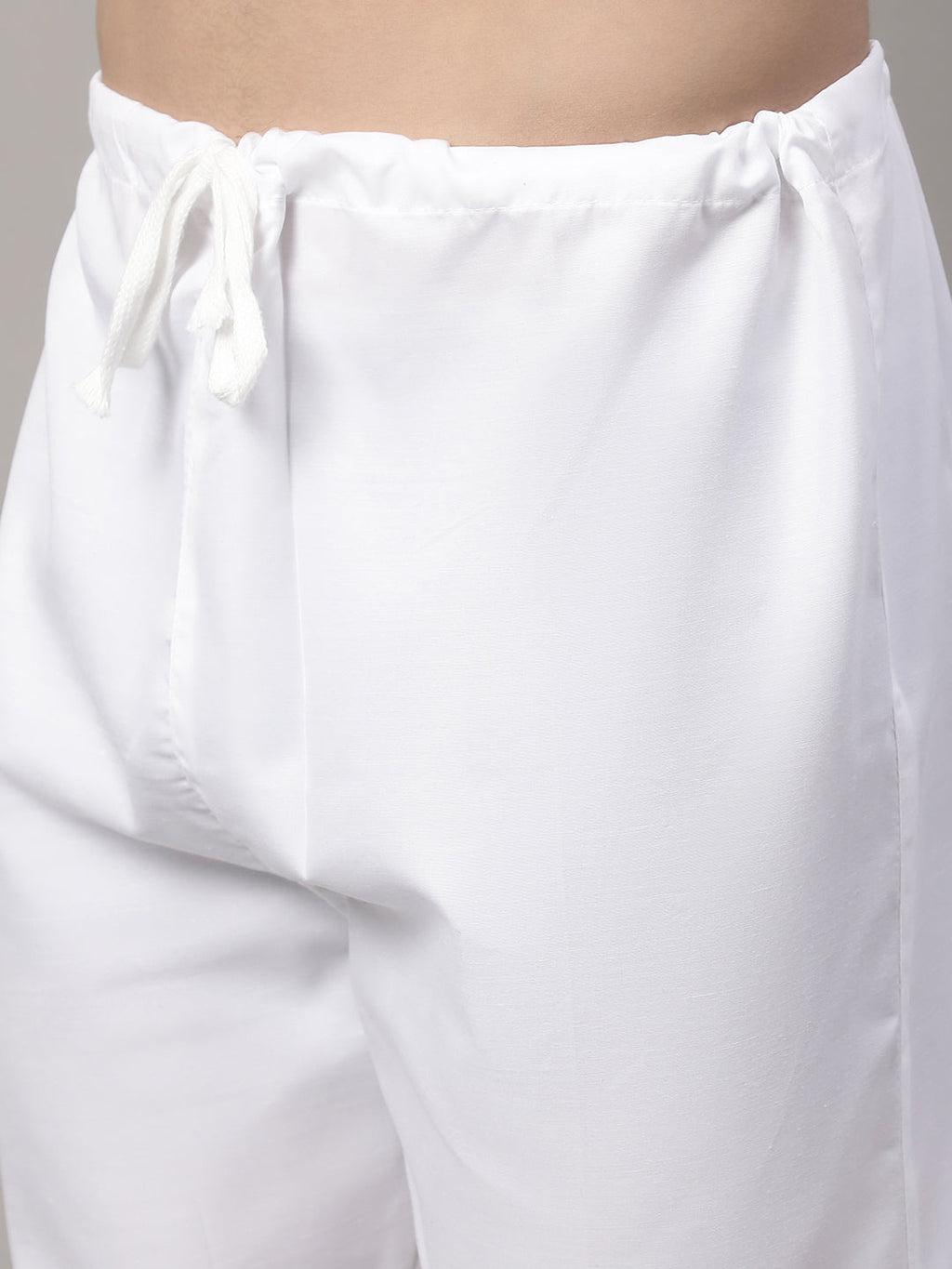 Jompers Men's off-White Solid Kurta Pyjama with Golden Woven Design Nehru Jacket | Grocsy