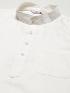 Jompers Men's Kurta Pyjama With Charcoal Grey Solid Nehru Jacket | Grocsy
