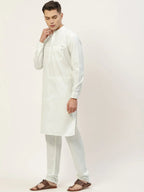Jompers Men's Kurta Pyjama With Charcoal Grey Solid Nehru Jacket | Grocsy