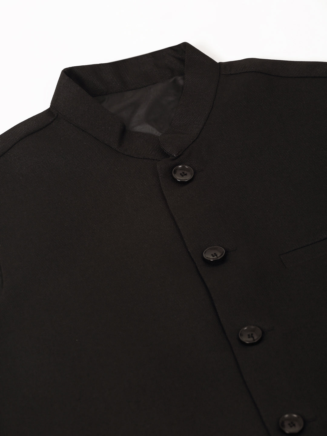 Jompers Men's Solid Kurta Pyjama With Nehru Jacket - Black | Grocsy