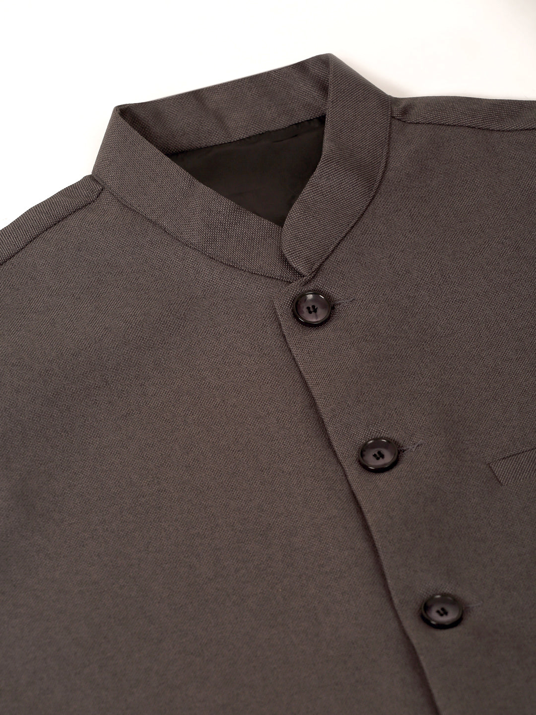 Jompers Men's Solid Kurta Pyjama With Nehru Jacket - Charcoal | Grocsy