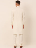 Jompers Men's Solid Kurta Pyjama With Nehru Jacket - Charcoal | Grocsy