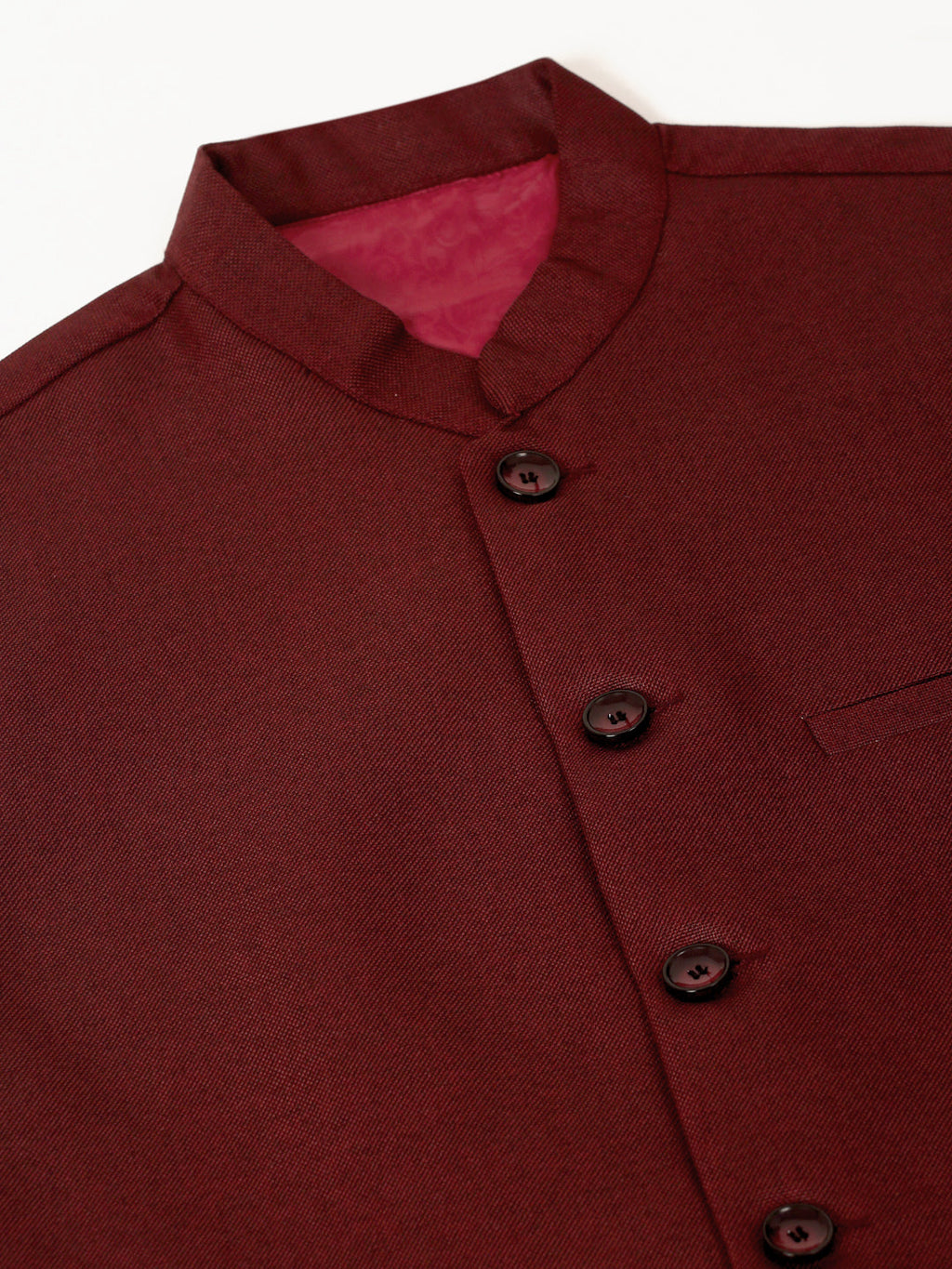 Jompers Men's Solid Kurta Pyjama With Nehru Jacket - Maroon | Grocsy