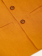 Jompers Men's Solid Kurta Pyjama With Nehru Jacket - Mustard | Grocsy