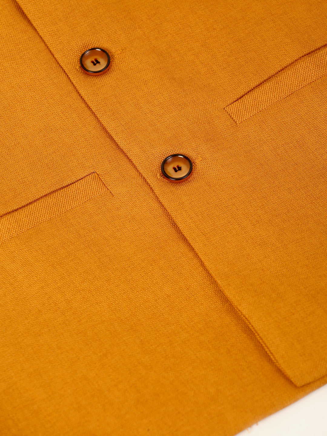 Jompers Men's Solid Kurta Pyjama With Nehru Jacket - Mustard | Grocsy