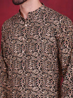 Jompers Men's Digital Printed Kurta with Pyjama - Olive | Grocsy