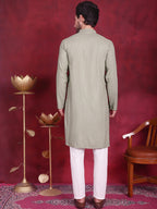 Jompers Men's Sequins Chikankari Kurta with Pyjama - Pista | Grocsy
