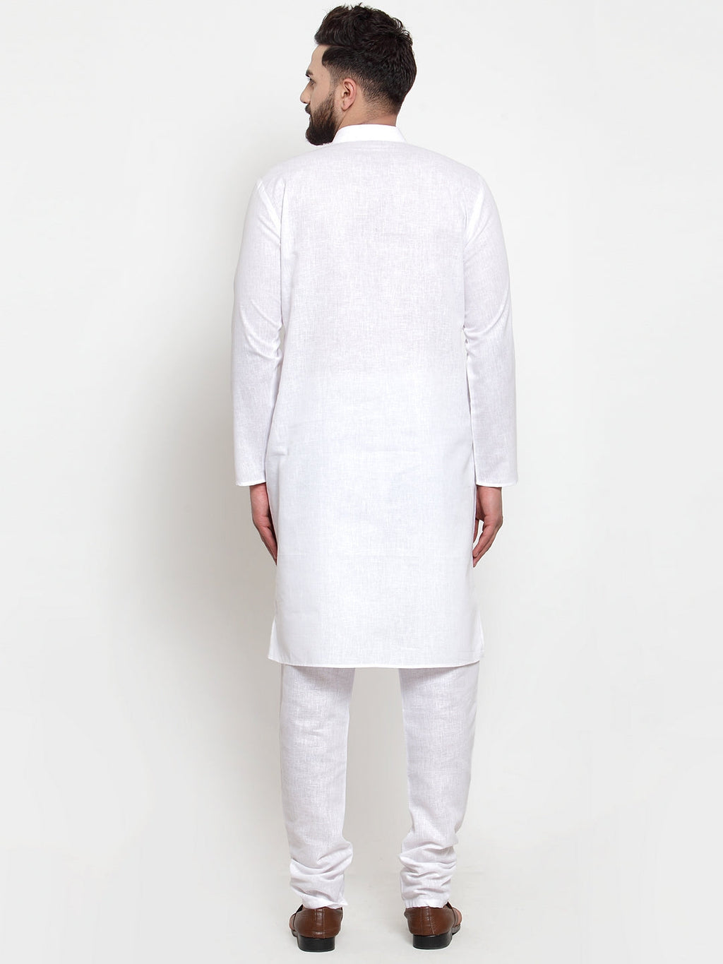 Jompers Men's Solid Cotton Kurta - White | Grocsy