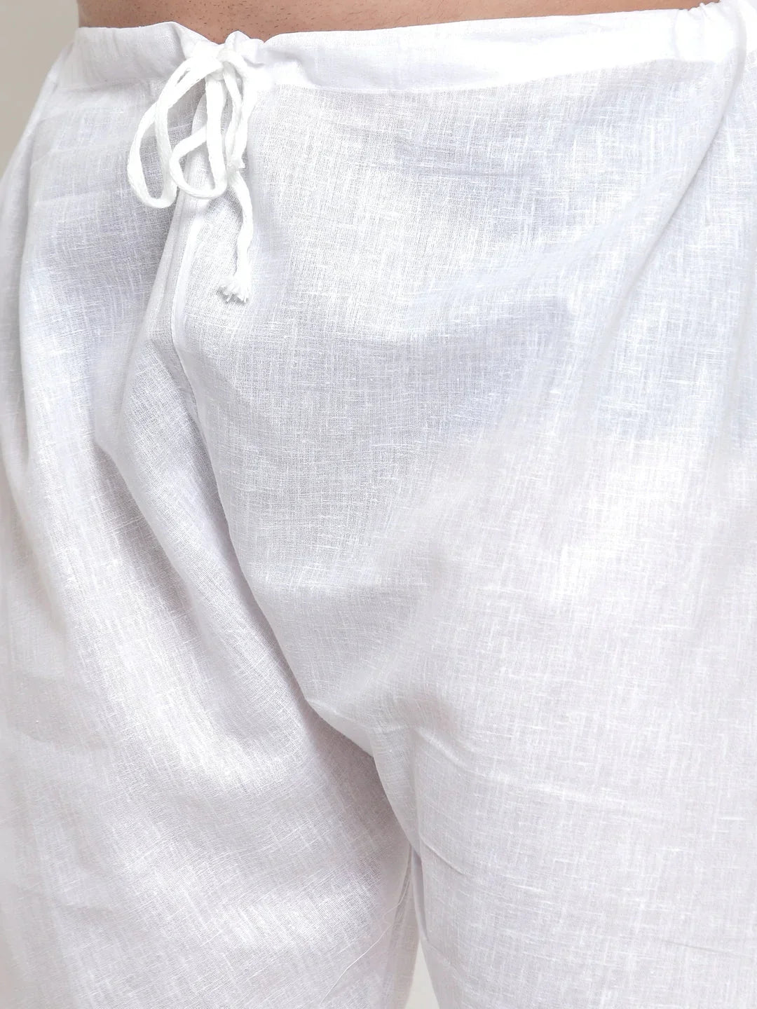 Jompers Men's Solid Dobby Kurta Payjama Set - White | Grocsy
