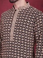 Jompers Men's Sequins Embroidered Kurta with Pyjama - Black | Grocsy