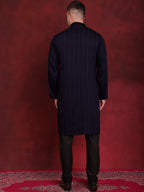 Jompers Men's Sequins Embroidered Kurta Pyjama Set - B-Navy Blue | Grocsy