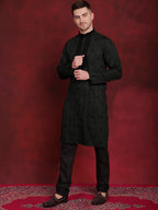Jompers Men's Sequins Embroidered Kurta Pyjama Set - B-Olive | Grocsy