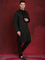 Jompers Men's Sequins Embroidered Kurta Pyjama Set - B-Olive | Grocsy