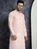 Jompers Men's Printed Kurta with Churidar - Peach | Grocsy