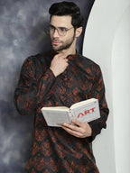 Jompers Men's Bronze Silk Blend Straight Kurta Pyjama Set | Grocsy