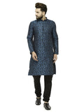 Jompers Men's Green & Black Self Design Kurta with Churidar | Grocsy