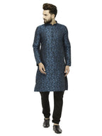 Jompers Men's Green & Black Self Design Kurta with Churidar | Grocsy