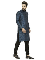 Jompers Men's Green & Black Self Design Kurta with Churidar | Grocsy