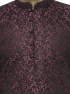 Jompers Men's Purple & Black Self Design Kurta with Churidar | Grocsy