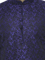 Jompers Men's Royal Blue & Black Self Design Kurta with Churidar | Grocsy