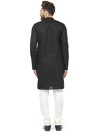 Jompers Men's Black & White Solid Kurta with Churidar | Grocsy