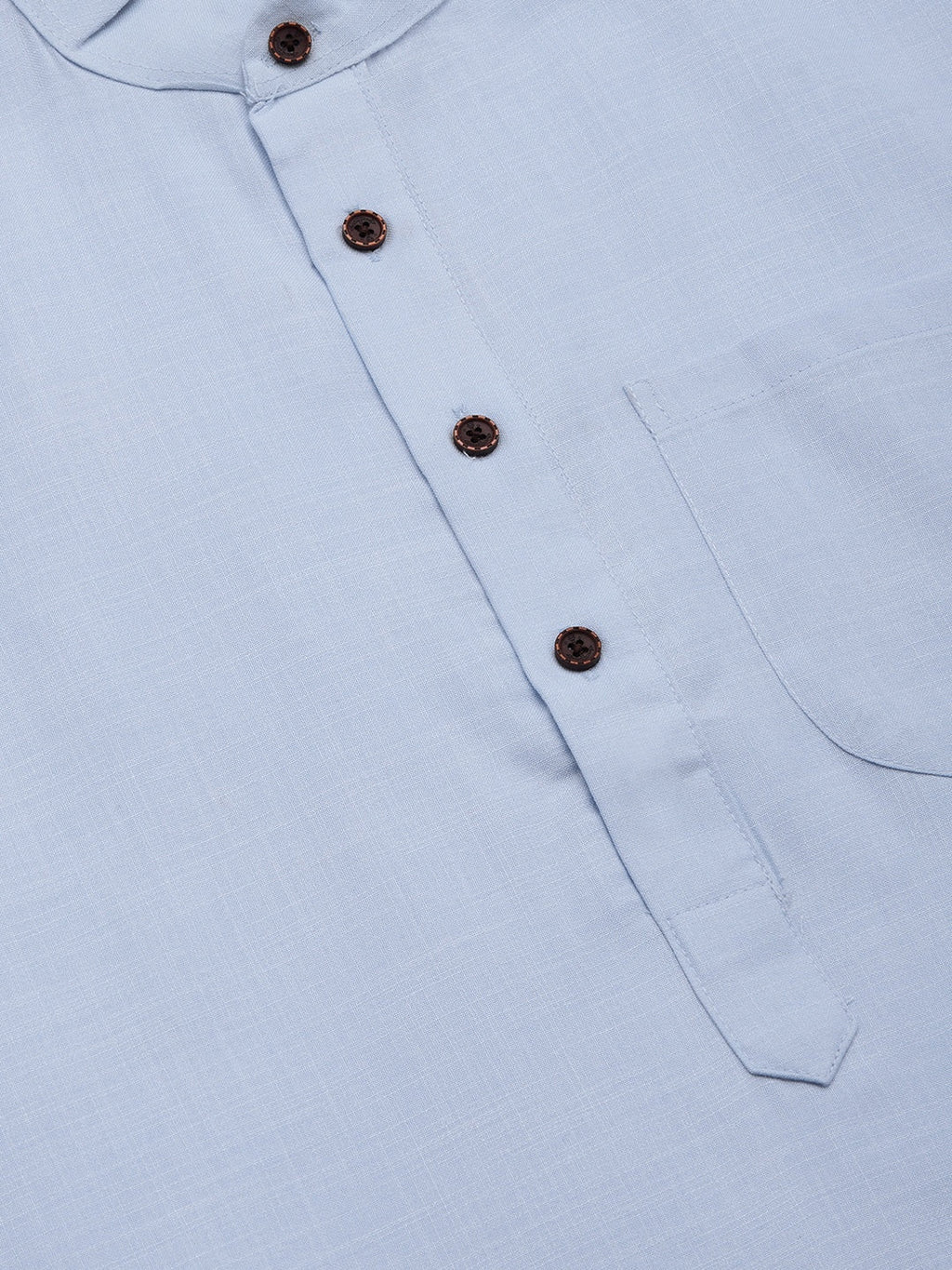 Jompers Men's Blue Cotton Solid Kurta Pyjama | Grocsy